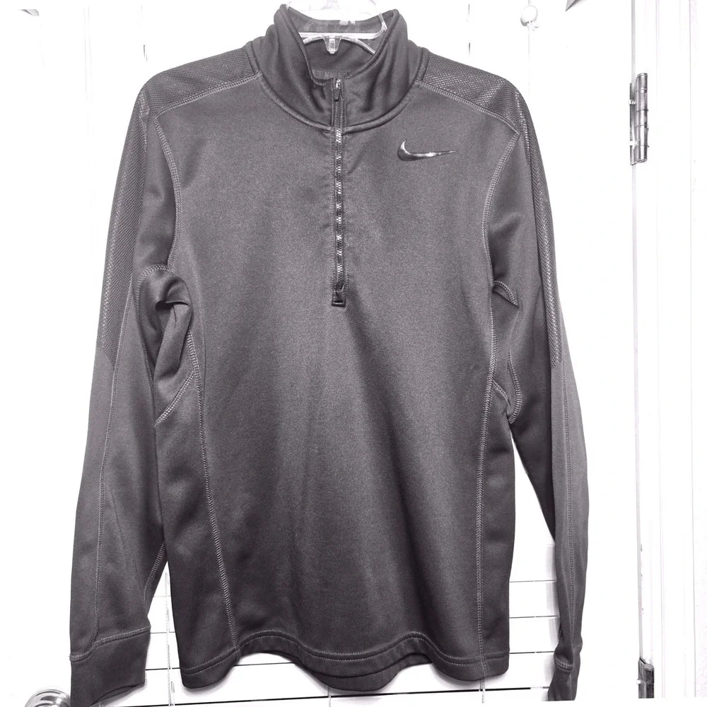 Nike Mens‎ Therma-FIT 1/4 Zip Pullover Gray Training Top Sz L Athletic Golf Run